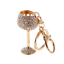 Crystal Rhinestone Charm Goblet Shape Pendant Keyring Key Chain Keyfob Women Fashion Accs Charms Ornaments Creative Gift