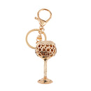 Crystal Rhinestone Charm Goblet Shape Pendant Keyring Key Chain Keyfob Women Fashion Accs Charms Ornaments Creative Gift