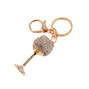 Crystal Rhinestone Charm Goblet Shape Pendant Keyring Key Chain Keyfob Women Fashion Accs Charms Ornaments Creative Gift