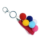 Boho Colorful Fuzzy Ball Tassel Charm Pendant Keyring Key Chain Keyfob Women Fashion Accs Charms Ornaments Creative Gift