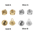 100Pcs Metal Christmas Jingle Bells Pendant Charms DIY Crafts 12mm Gold A