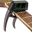 TCapo20 Alloy Professional Acoustic Electric Guitar Bass Violin Capo Tuner Coffee