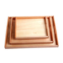 Wooden Medium Montessori Rectangle Tray Cubes Beads Toys Holder With Handle