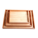 Wooden Medium Montessori Rectangle Tray Cubes Beads Toys Holder With Handle