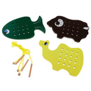 Beechwood Montessori Material - 3pcs Animal Threading Board