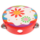 Hand Held Tambourine Drum Bell Metal Jingles Wooden Percussion Musical Toy-D