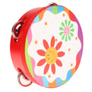 Hand Held Tambourine Drum Bell Metal Jingles Wooden Percussion Musical Toy-D
