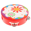 Hand Held Tambourine Drum Bell Metal Jingles Wooden Percussion Musical Toy-D