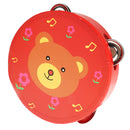 Hand Held Tambourine Drum Bell Metal Jingles Wooden Percussion Musical Toy-E