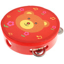 Hand Held Tambourine Drum Bell Metal Jingles Wooden Percussion Musical Toy-E