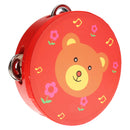 Hand Held Tambourine Drum Bell Metal Jingles Wooden Percussion Musical Toy-E