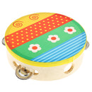 NEW Wooden Tambourine Hand Bell Drum Musical Percusion Instrument-Flowers