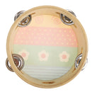 NEW Wooden Tambourine Hand Bell Drum Musical Percusion Instrument-Flowers