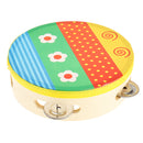 NEW Wooden Tambourine Hand Bell Drum Musical Percusion Instrument-Flowers