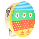 NEW Wooden Tambourine Hand Bell Drum Musical Percusion Instrument-Flowers