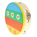 NEW Wooden Tambourine Hand Bell Drum Musical Percusion Instrument-Flowers