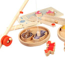 Kids Children Pretend Play Wooden Magnitic Fishing Tools & Fishes Toy Gift