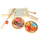 Kids Children Pretend Play Wooden Magnitic Fishing Tools & Fishes Toy Gift