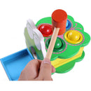 Wooden Cute Frog Knockout Table Hammering Knock Balls Kids Early Learning Toy