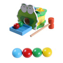 Wooden Cute Frog Knockout Table Hammering Knock Balls Kids Early Learning Toy