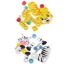 Cartoon Animal Assemble Toys Tiger & Zebra Shaped Wooden Puzzle Children Developmental Toy