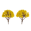 Pack of 20pcs Painted Model Trees Building Train Railway Layout Scenery DIY 1:75 SA80-Yellow