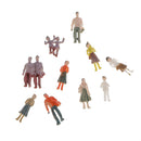 20pcs 8.8cm Green Trees + 100pcs Painted Figure Models Set for Train Railroad Layout Building