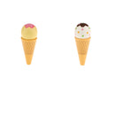 Food Pretend Play Wooden Magnetic Ice Cream Toy for Kid Girl Doll Game White