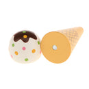 Food Pretend Play Wooden Magnetic Ice Cream Toy for Kid Girl Doll Game White