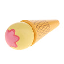 Kitchen Food Play Toy Wooden Magnetic Decorative Ice Cream Cone Kid Yellow