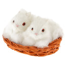 2 Pcs Impish Rabbit Plush Kid Toy Model Desk Home Decor Furnishing Article