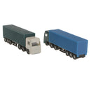 2Pcs Model Container Truck Figure Transporter Truck Vehicle Car 1:150 N Scale Building Scenery Layout