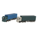 2Pcs Model Container Truck Figure Transporter Truck Vehicle Car 1:150 N Scale Building Scenery Layout