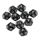 Pack of 10pcs Pearl Black D12 Twelve Sided Game Dice D&D TRPG Games Party Supplies