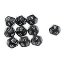 Pack of 10pcs Pearl Black D12 Twelve Sided Game Dice D&D TRPG Games Party Supplies