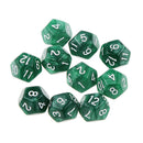 Pack of 10pcs Pearl Green D12 Twelve Sided Game Dice D&D TRPG Games Party Supplies