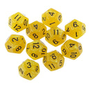 Pack of 10pcs Pearl Yellow D12 Twelve Sided Game Dice D&D TRPG Games Party Supplies