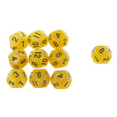 Pack of 10pcs Pearl Yellow D12 Twelve Sided Game Dice D&D TRPG Games Party Supplies
