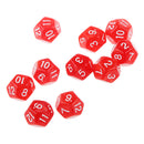 Pack of 10pcs Pearl Red D12 Twelve Sided Game Dice D&D TRPG Games Party Supplies