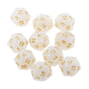 Pack of 10pcs Pearl White D20 Twenty Sided Game Dice D&D TRPG Games Party Supplies
