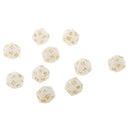 Pack of 10pcs Pearl White D20 Twenty Sided Game Dice D&D TRPG Games Party Supplies