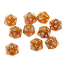 Pack of 10pcs Pearl Coffee D20 Twenty Sided Game Dice D&D TRPG Games Party Supplies