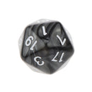Pack of 10pcs Pearl Black D20 Twenty Sided Game Dice D&D TRPG Games Party Supplies