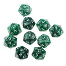 Pack of 10pcs Pearl Green D20 Twenty Sided Game Dice D&D TRPG Games Party Supplies