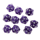 Pack of 10pcs Pearl Purple D20 Twenty Sided Game Dice D&D TRPG Games Party Supplies