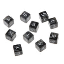 Pack of 10pcs Pearl Black D6 Six Sided Game Dice D&D TRPG Games Party Supplies Toys