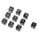 Pack of 10pcs Pearl Black D6 Six Sided Game Dice D&D TRPG Games Party Supplies Toys