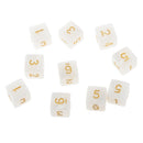 Pack of 10pcs Pearl White D6 Six Sided Game Dice D&D TRPG Games Party Supplies Toys