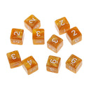 Pack of 10pcs Pearl Coffee D6 Six Sided Game Dice D&D TRPG Games Party Supplies Toys