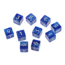 Pack of 10pcs Pearl Blue D6 Six Sided Game Dice D&D TRPG Games Party Supplies Toys